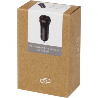 Logotrade profilprodukter bild: Pilot dubbel 55 W USB-C/USB-A billaddare