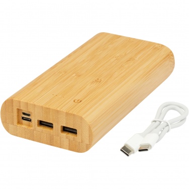 Logotrade presentreklam bild: Tulda 20,000 mAh powerbank i bambu