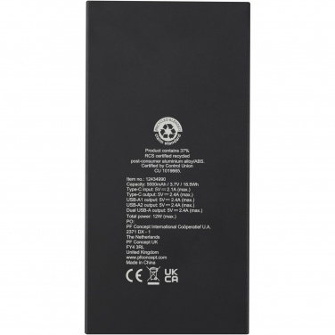 Logotrade profilprodukter bild: Connect 5 000 mAh powerbank av återvunnen aluminium