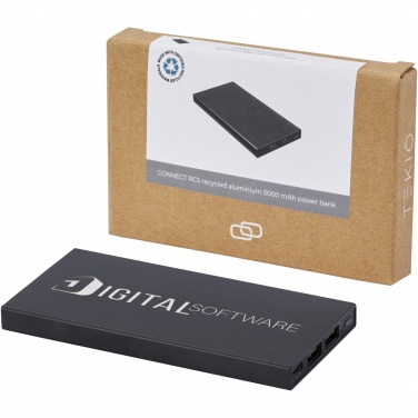 Logotrade kampanjprodukter bild: Connect 5 000 mAh powerbank av återvunnen aluminium