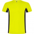 Shanghai kortärmad sport-T-shirt för barn, Fluor Gul / Solid svart