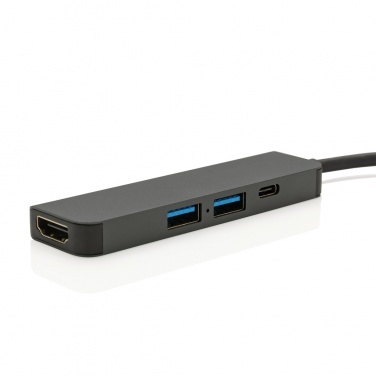 Logotrade reklamprodukter bild: Terra hub med HDMI input i RCS återvunnen aluminium