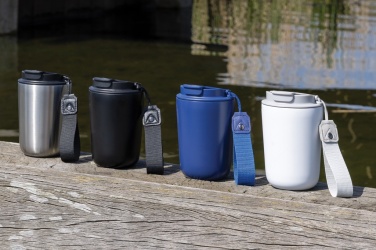 Logotrade presentreklam bild: Cuppa vakuummugg med logoband RCS re-steel