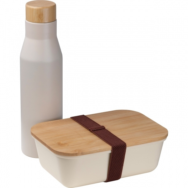 Logotrade presentreklam bild: Set Lunchbox med rostfri flaska Toronto
