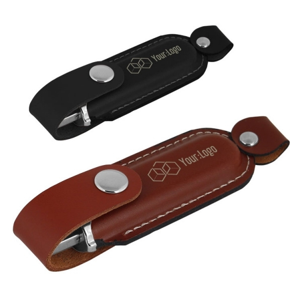 Logotrade profilprodukter bild: USB-minne i läder