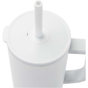 Logotrade presentreklam bild: Brady 900 ml RCS-certifierad isolerad mugg med silikonsugrör