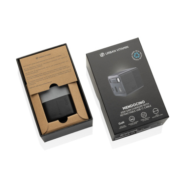 Logotrade reklamprodukter bild: Urban Vitamin Mendocino 65W GaN-laddare med utdragbar kabel