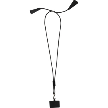 Logotrade presentreklam bild: Funi nyckelband för smartphone av återvunnen plast med inbyggd datasynkroniseringskabel och 100 W snabbladdande 5-i-1-kabel