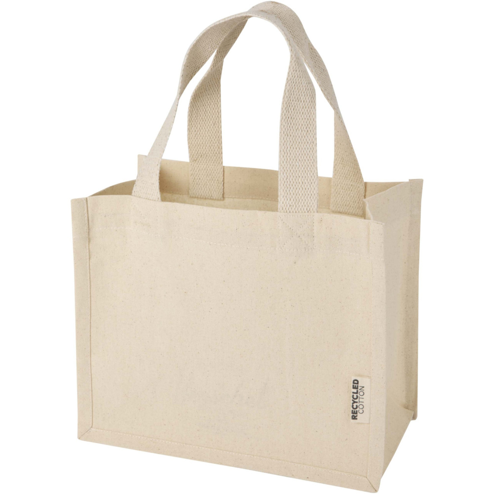Logotrade reklamprodukter bild: Odessa minitygväska av 220 g/m² GRS-återvunnen bomull med bälg, 9 l