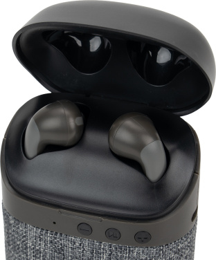 Logotrade profilprodukter bild: Bluetooth-högtalare HF01 med inbyggda hörlurar 2 i 1