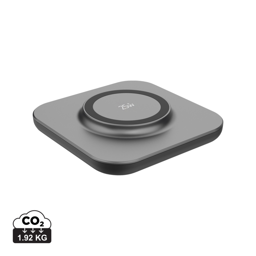 Logotrade presentreklam bild: Quantom ultrasnabb 25 W magnetisk trådlös laddningsplatta