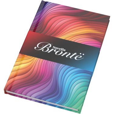 Logotrade kampanjprodukter bild: Novella Brontë glansig A5 anteckningsbok med hårt omslag , 100 ark