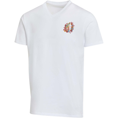 Logotrade profilprodukter bild: Balfour kortärmad v-ringad unisex-T-shirt